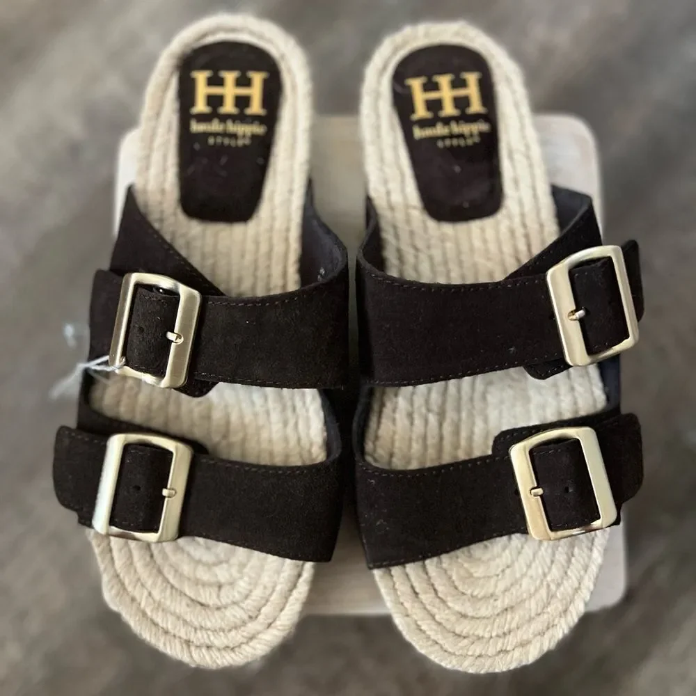 Haute Hippie Nikki Brown Buckle Sandals- Size 9